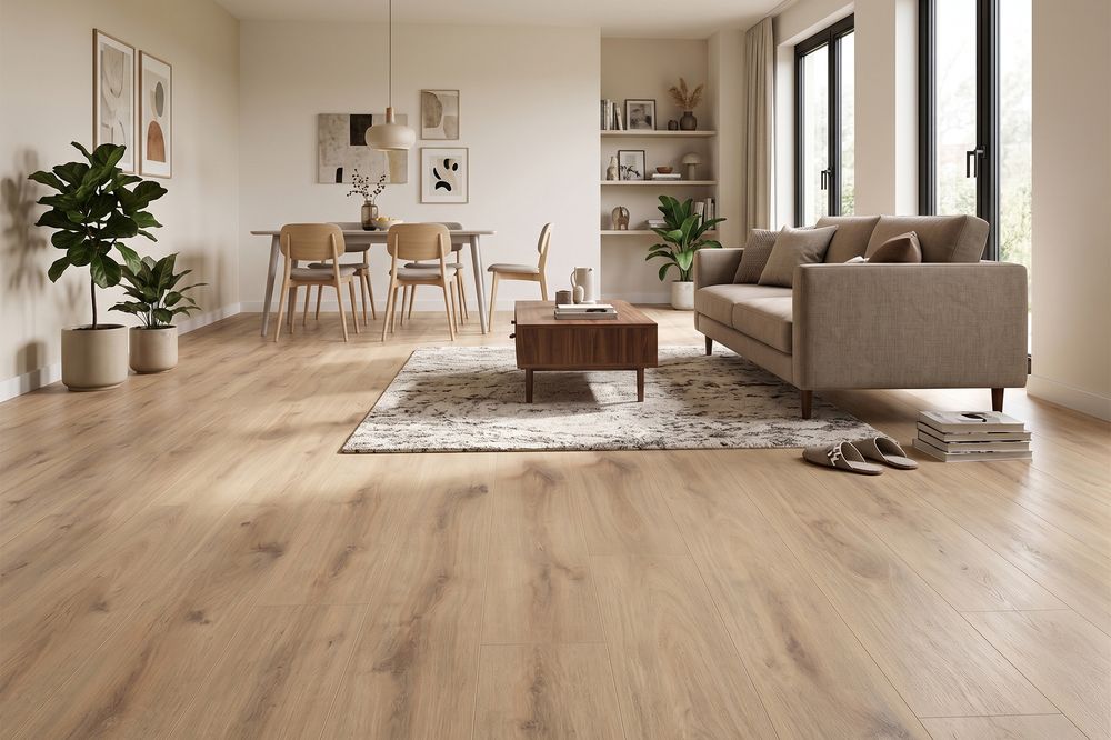 Wohnen & Essen: Raum mit Designboden Natura Wood Luna